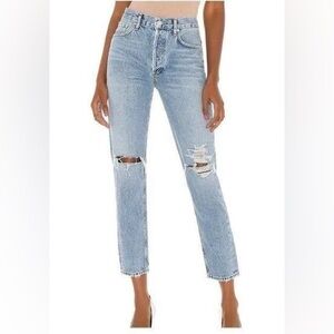 AGOLDE Jamie distressed high-waisted jeans